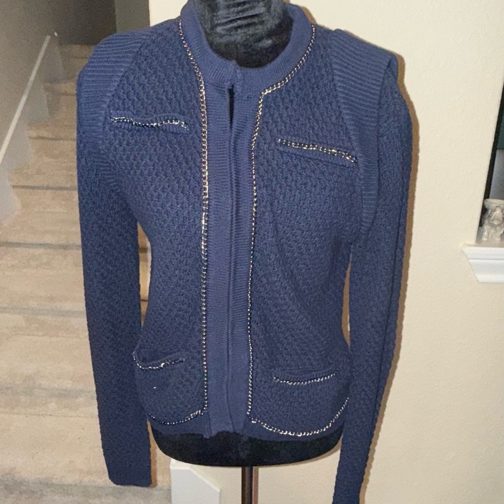 Ellison Blue Textured Cardigan